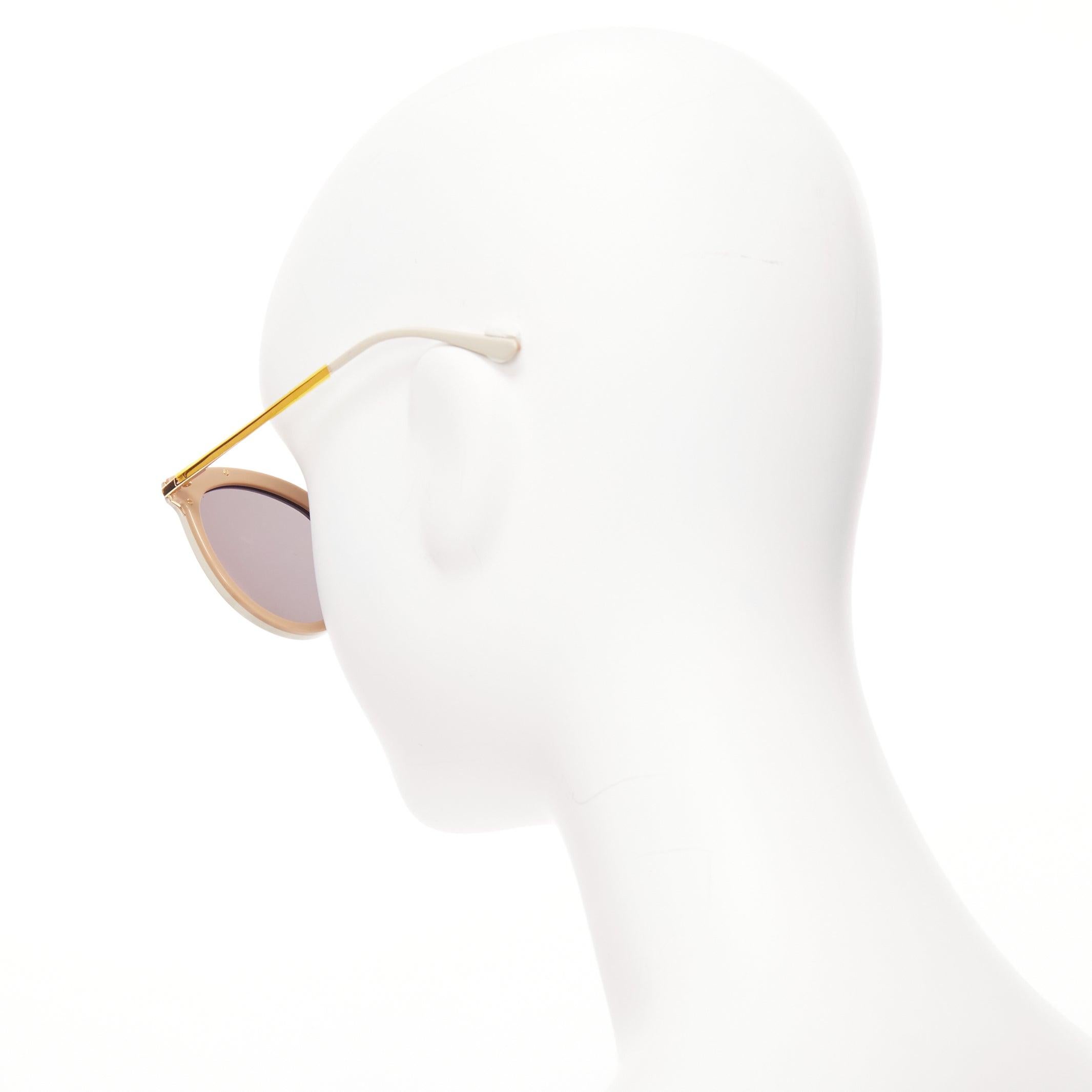 GENTLE MONSTER Vanilla Road beige acetate gold arm reflective sunglasses 1