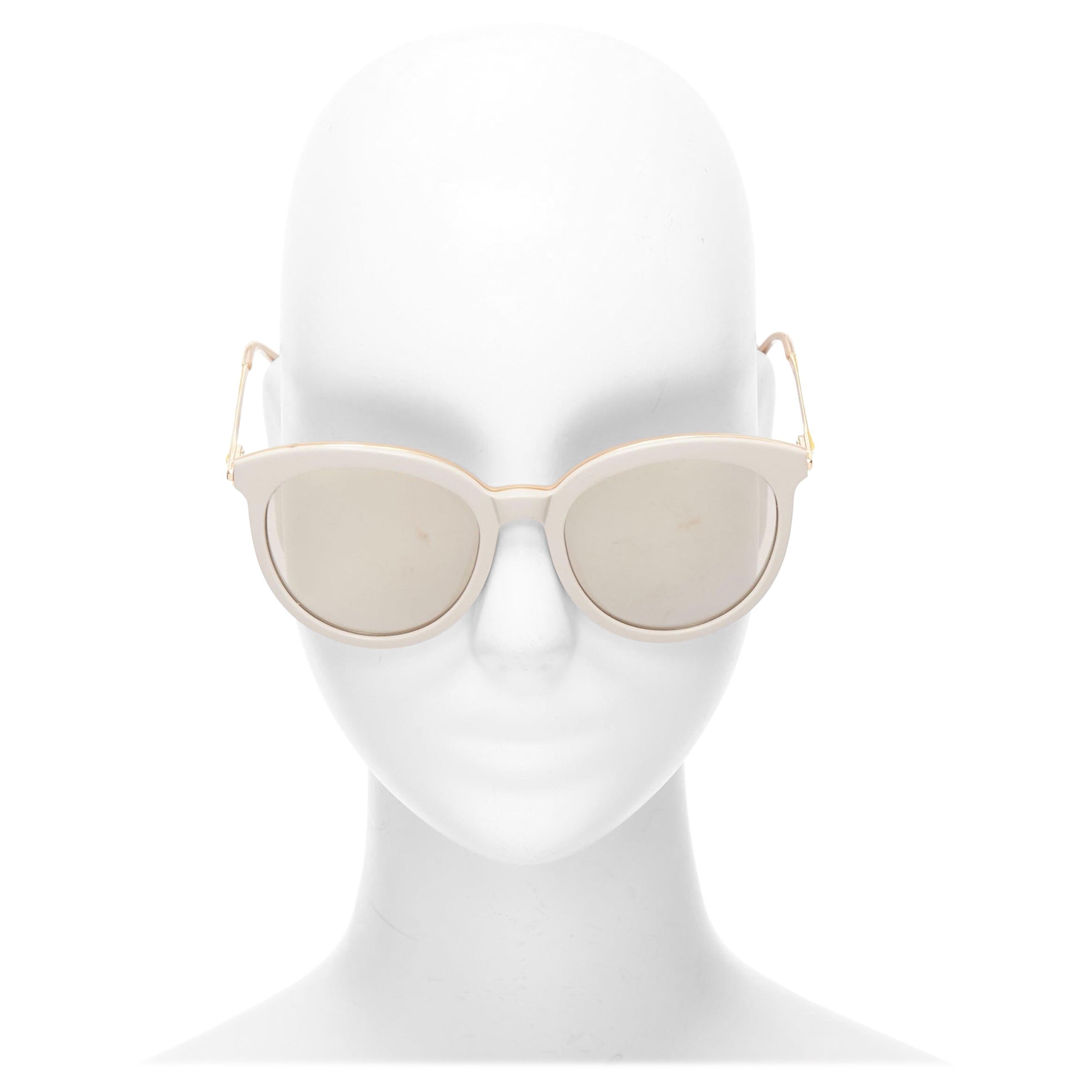 GENTLE MONSTER Vanilla Road beige acetate gold arm reflective sunglasses