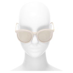GENTLE MONSTER Lunettes de soleil Vanilla Road en acétate beige et branches dorées réfléchissantes