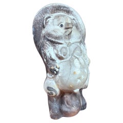 Gentle Old Japanese Folk Hero Tanuki Handmade Hand Glazed Big Belly