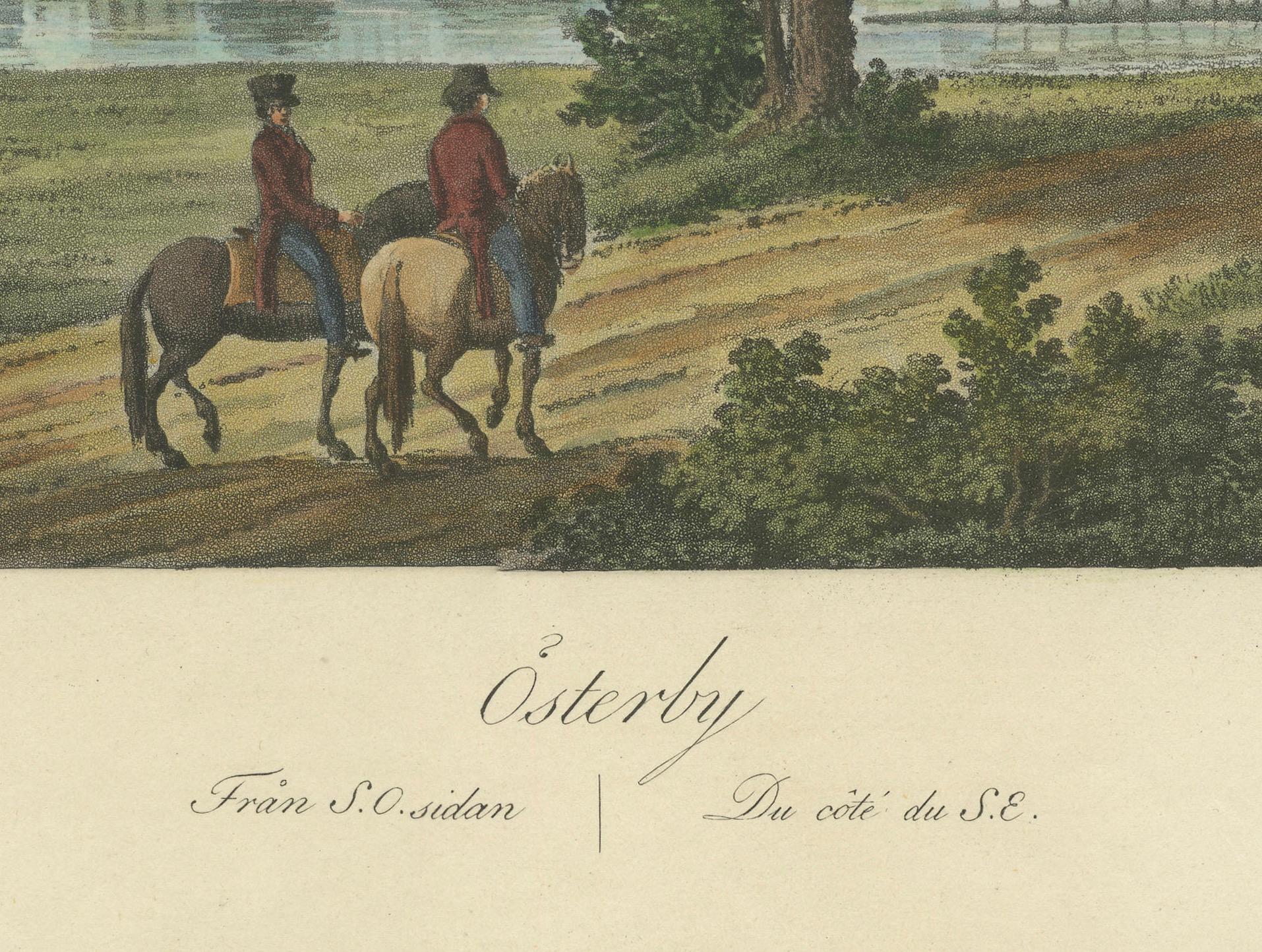 Sanfte Ruhe in Österby: Eine Aquatinta von Ulrik Thersner aus dem Jahr 1824 (Papier) im Angebot