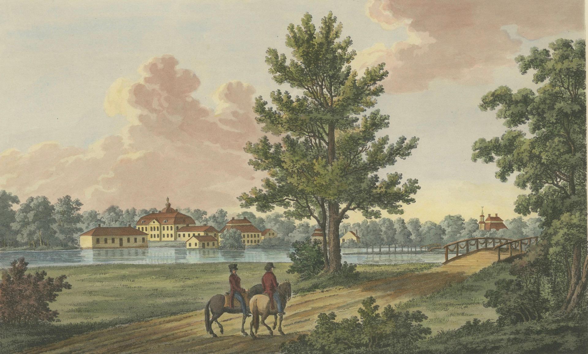 Gentle Repose at Österby: An 1824 Aquatint by Ulrik Thersner For Sale 1