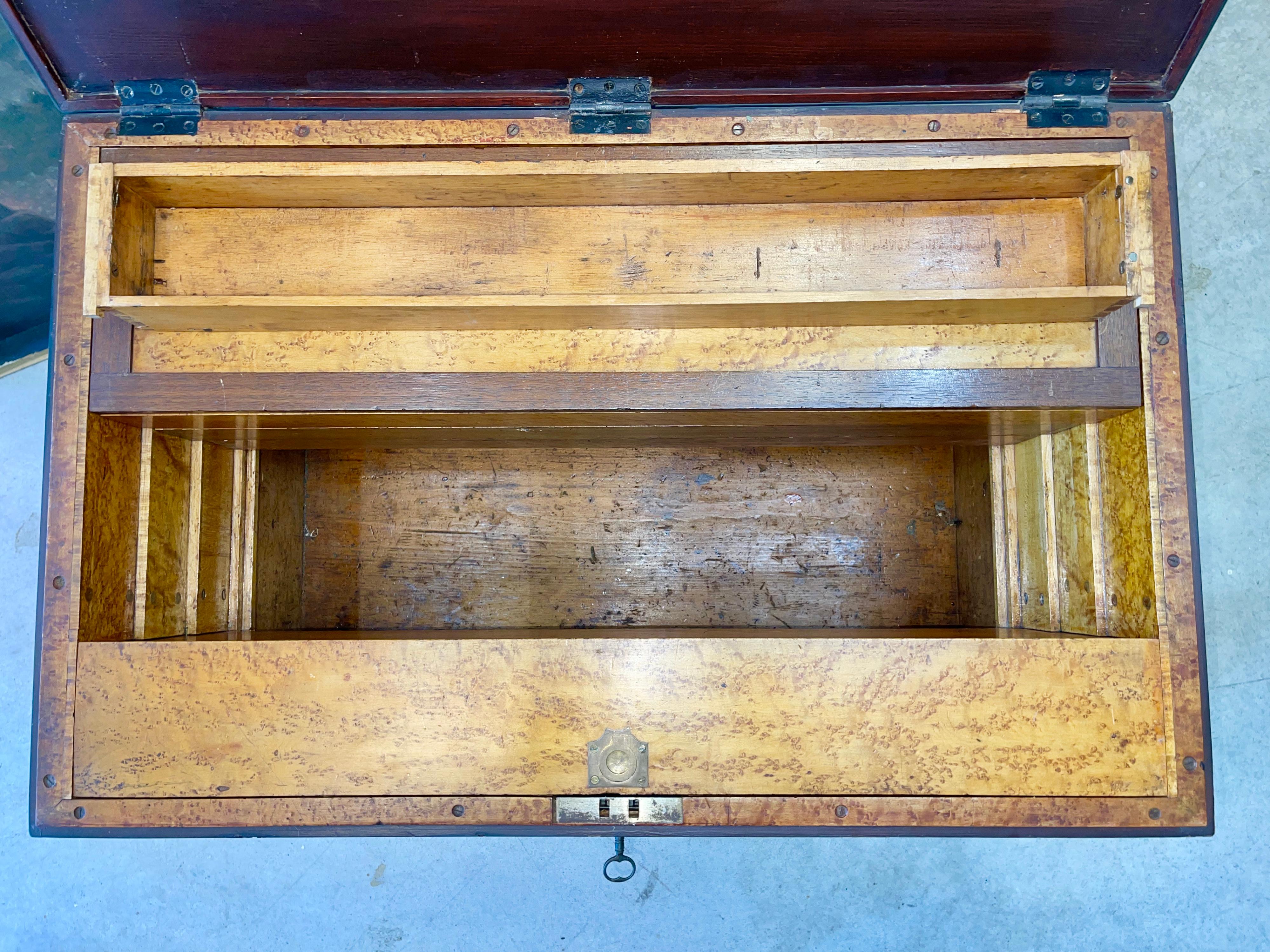 Stained Gentleman Cabinetmakers Fitted Tool Chest