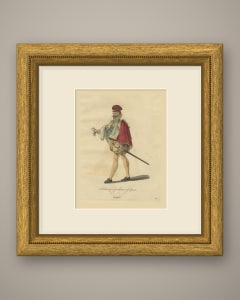 Gentleman of Spain with Crimson Cape and Sword, Jefferys Costume Plate, 1757