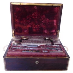 Antique Gentleman or Officer Sterling Silver Travel Set, France, Mid-19th Century