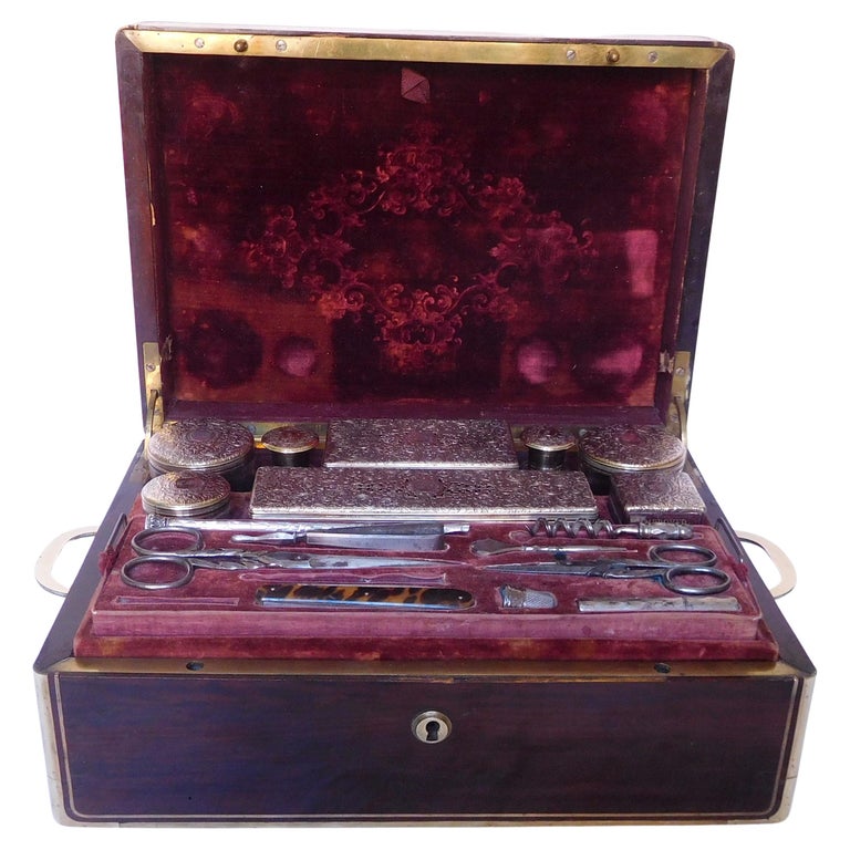 Gentleman or Officer Sterling Silver Travel Set, France, Mid19th Century For Sale at 1stDibs
