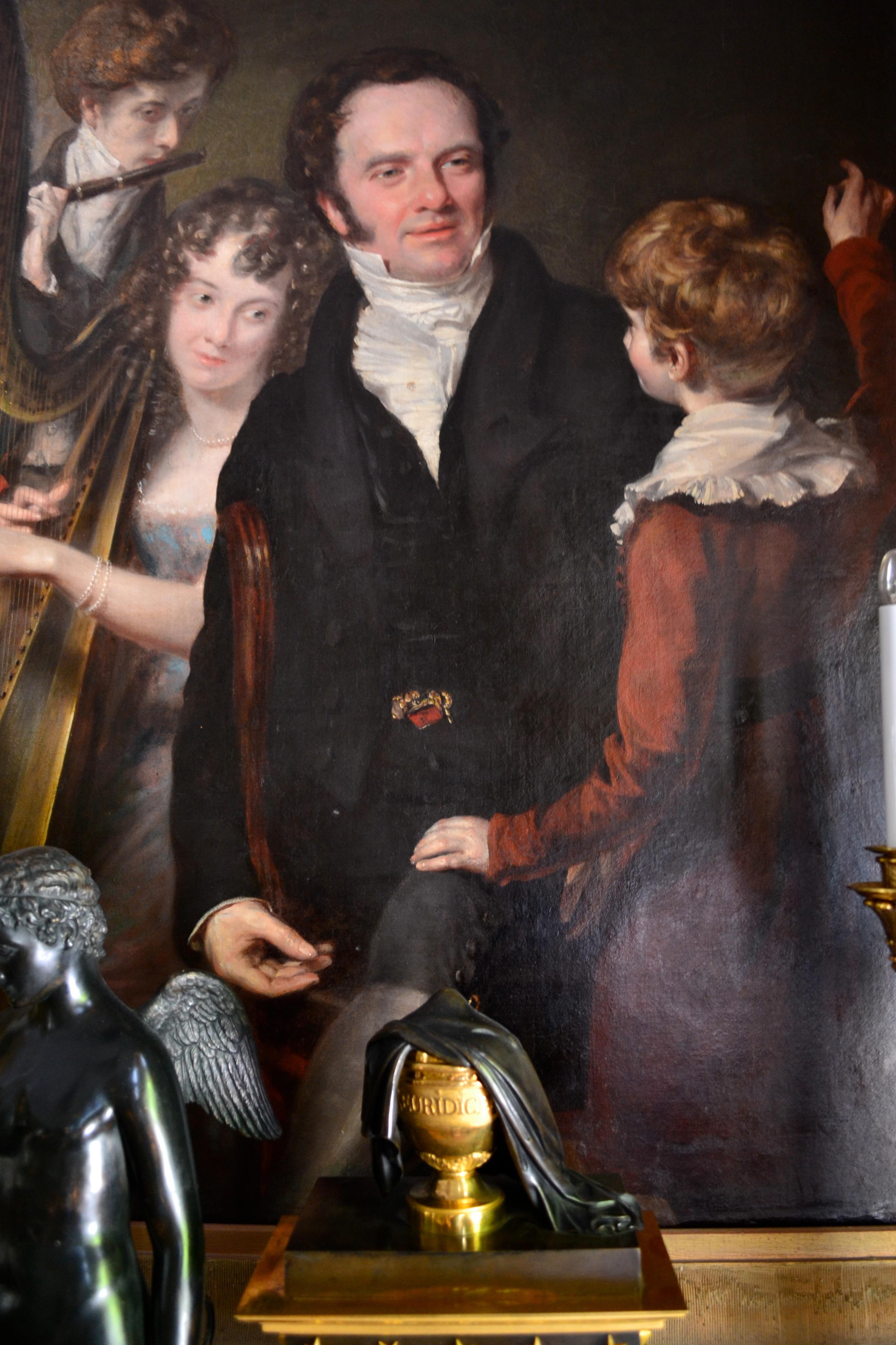 Gentleman mit seinen drei Kindern des englischen Künstlers John Opie aus dem 18. Jahrhundert (Britisch) im Angebot
