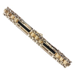 Gentleman's 14 Karat Gold Onyx Bracelet