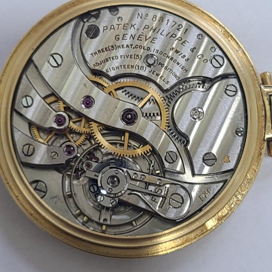 Men's Gentleman's Art Deco Patek Philippe 18k Gold Pocket Watch Swiss Made