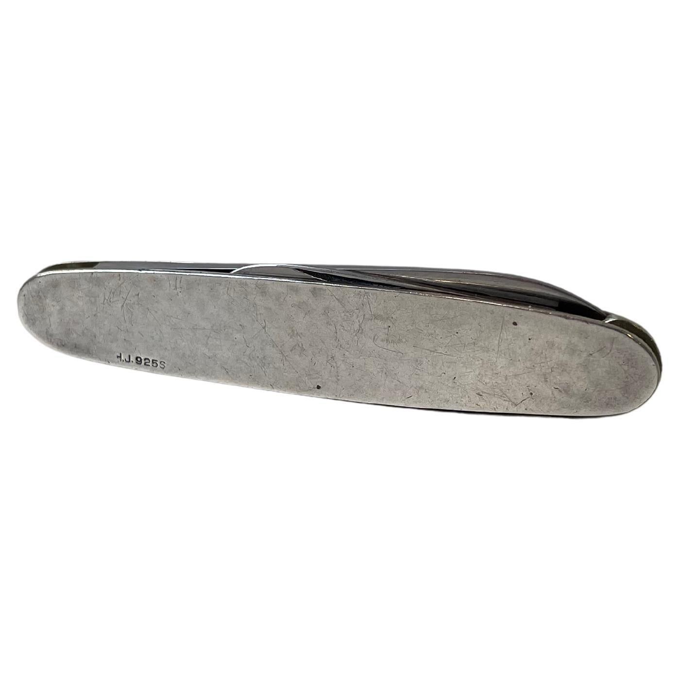 Gentleman's Art Deco Pocket Knife in Sterling Silver, by H.J & Co Denmark
