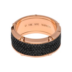 Gentleman's Band in 14k Rg with Black Diamonds