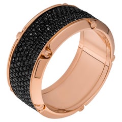 Gentleman's  Band aus 14 Karat RG mit schwarzen Diamanten