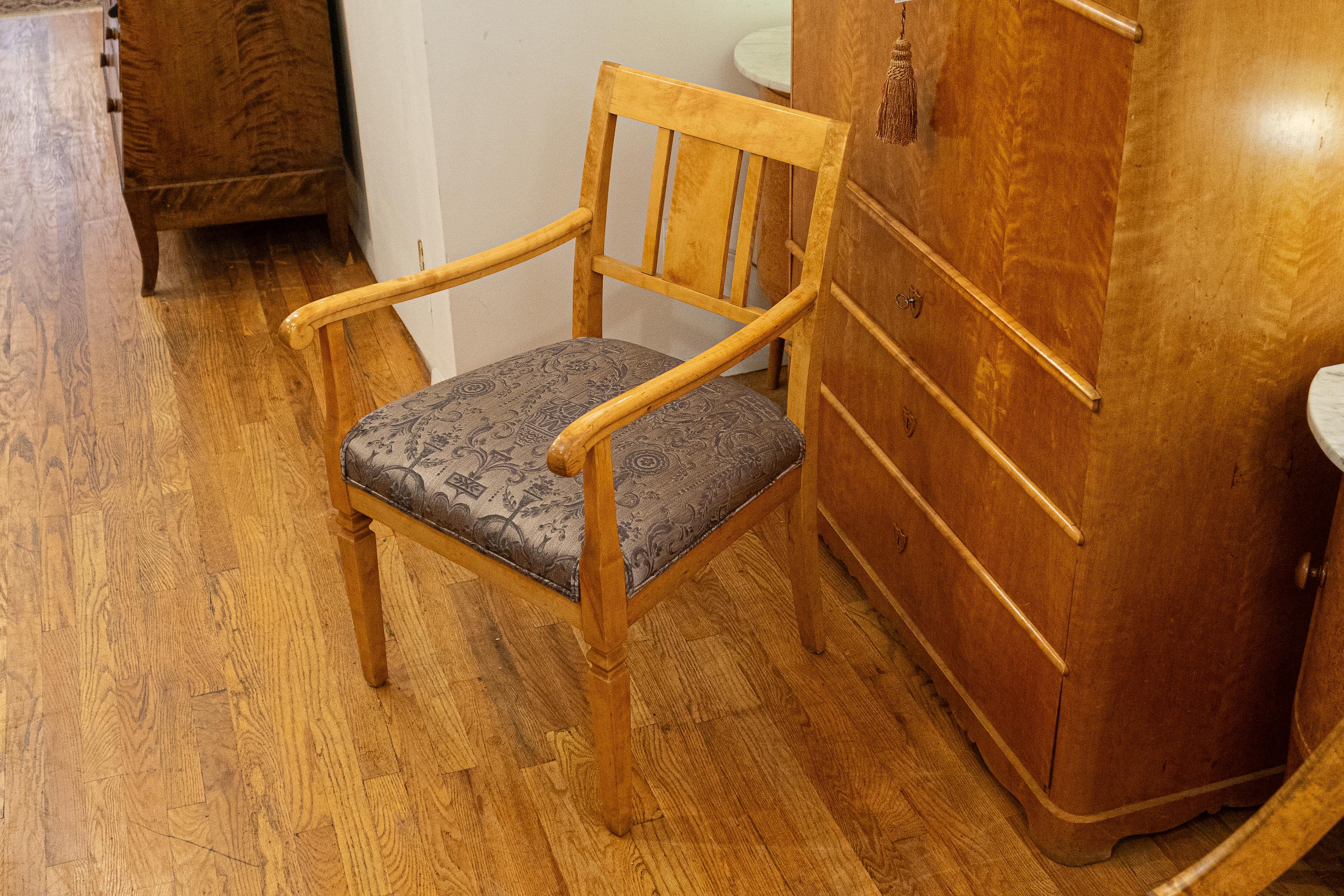 Birch Gentleman's Biedermeier Desk Chair For Sale