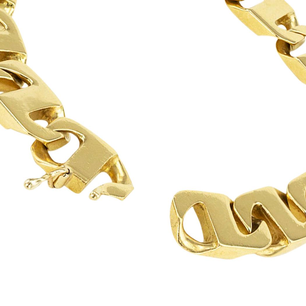 Contemporary Gentleman's Curb Link Yellow Gold Link Bracelet