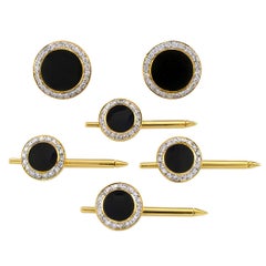 Gentleman’s Dress Set Onyx Diamond Gold