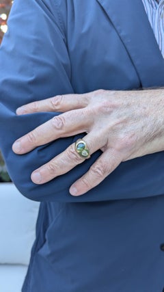 Gentleman's Gold, Cat's-Eye and Diamond Gypsy Ring