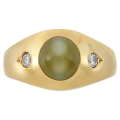 Gentleman's Gold, Cat's-Eye and Diamond Gypsy Ring