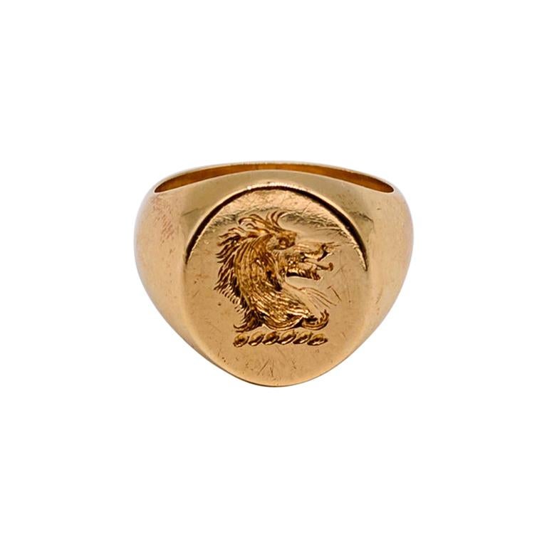 Gentleman's Gold Intaglio Chimera Ring