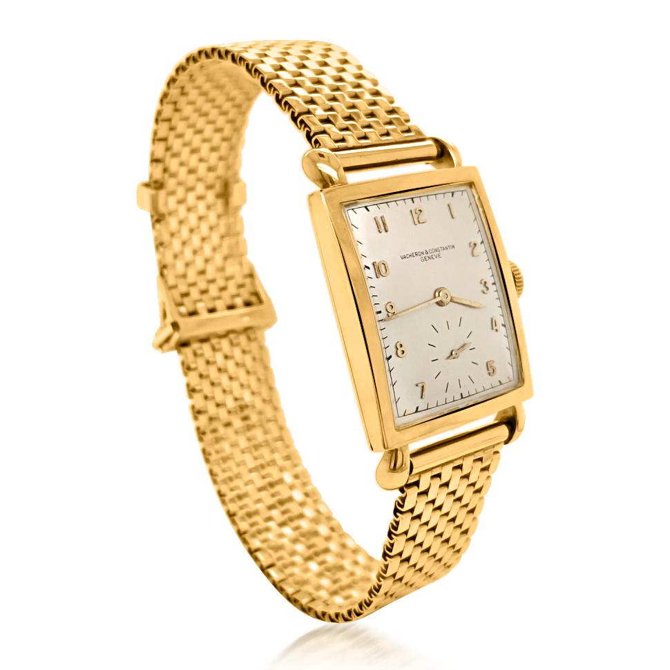 Retro Gentlemans Gold Wristwatch, Vacheron & Constantin For Sale