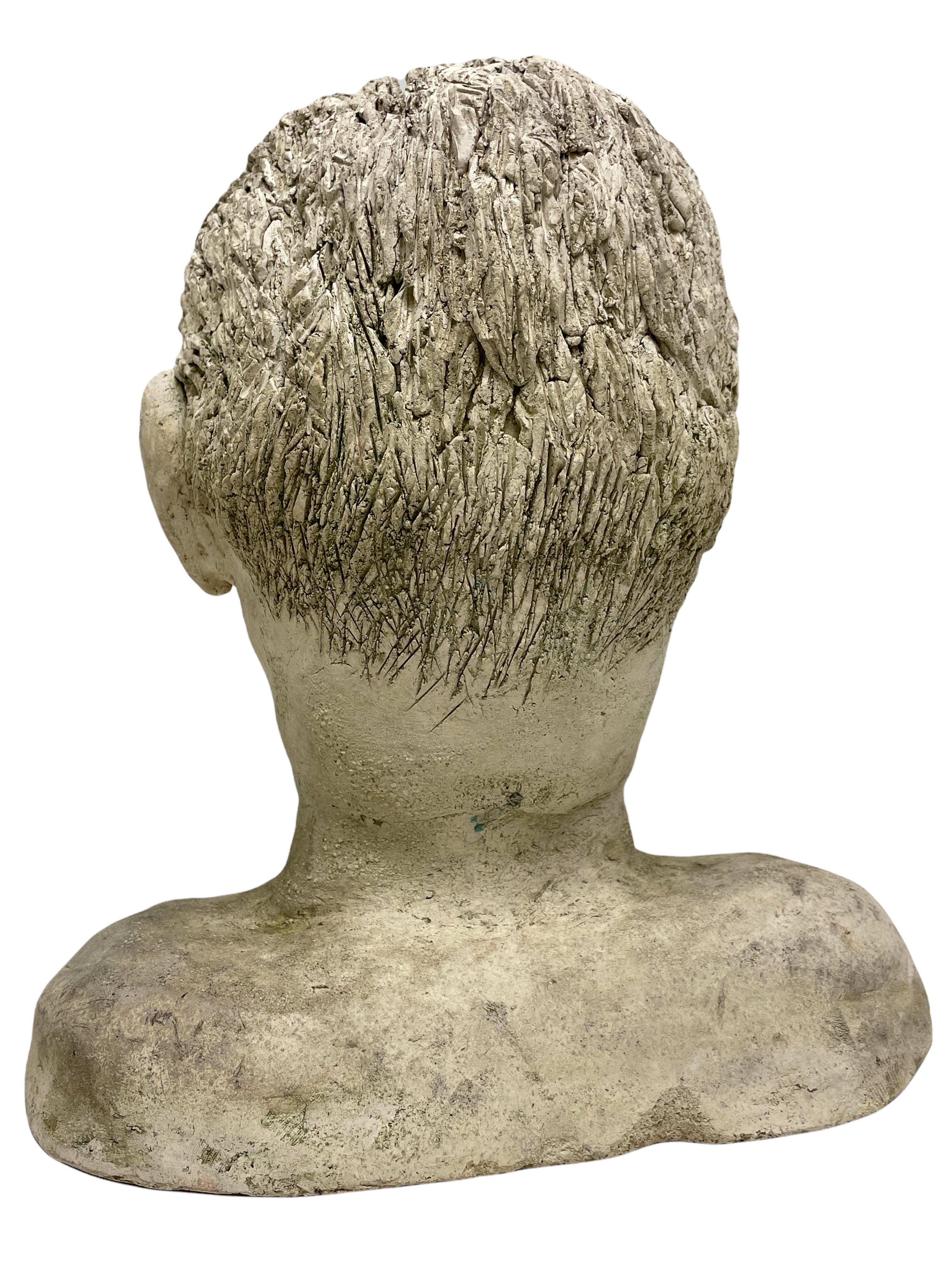 Mid-Century Modern Gentleman's Head Bust German Vintage Hand Made Sculpture