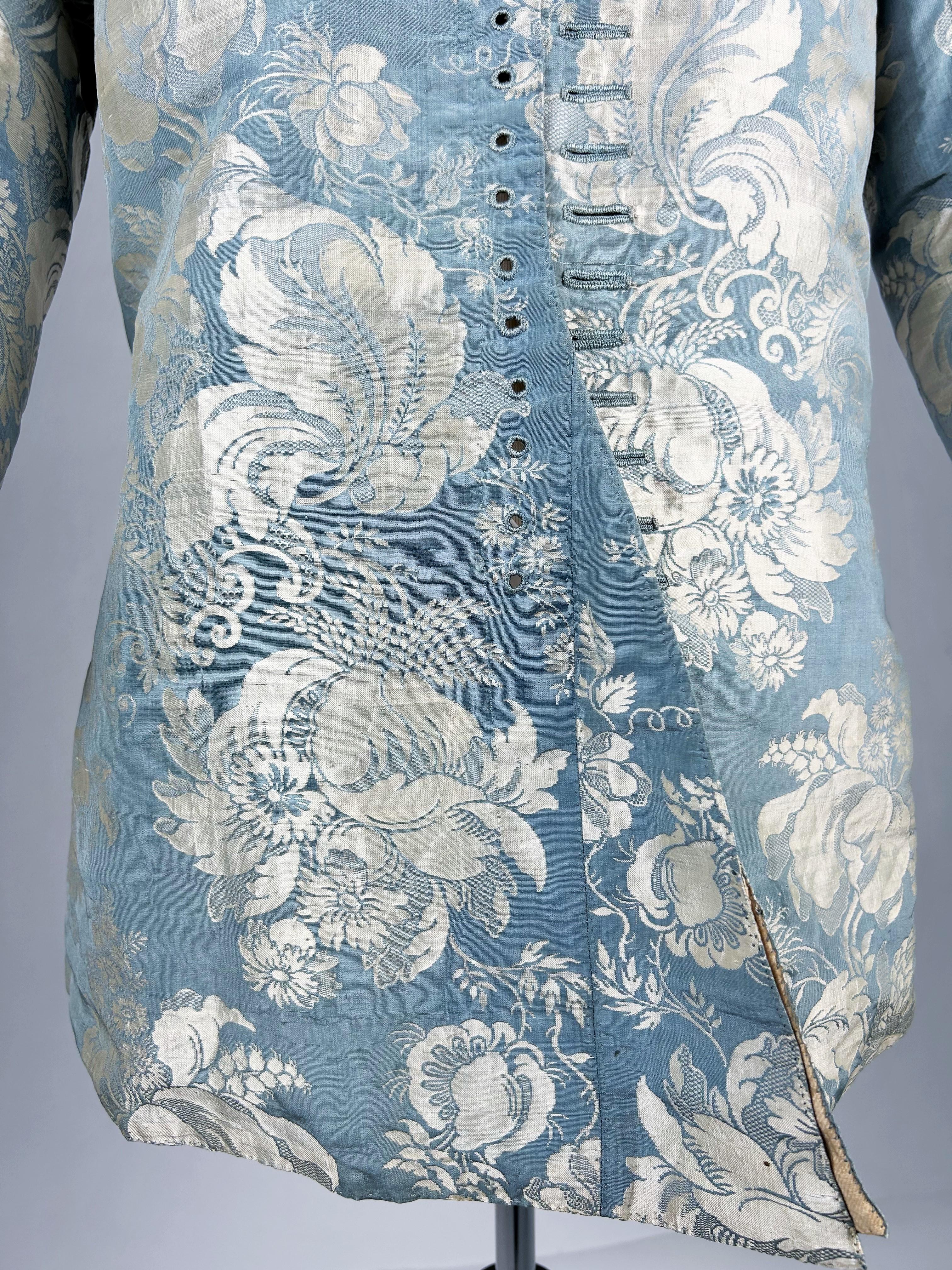 Gentleman's jacket in silk lampas - Holland Circa 1730-1740 In Good Condition For Sale In Toulon, FR