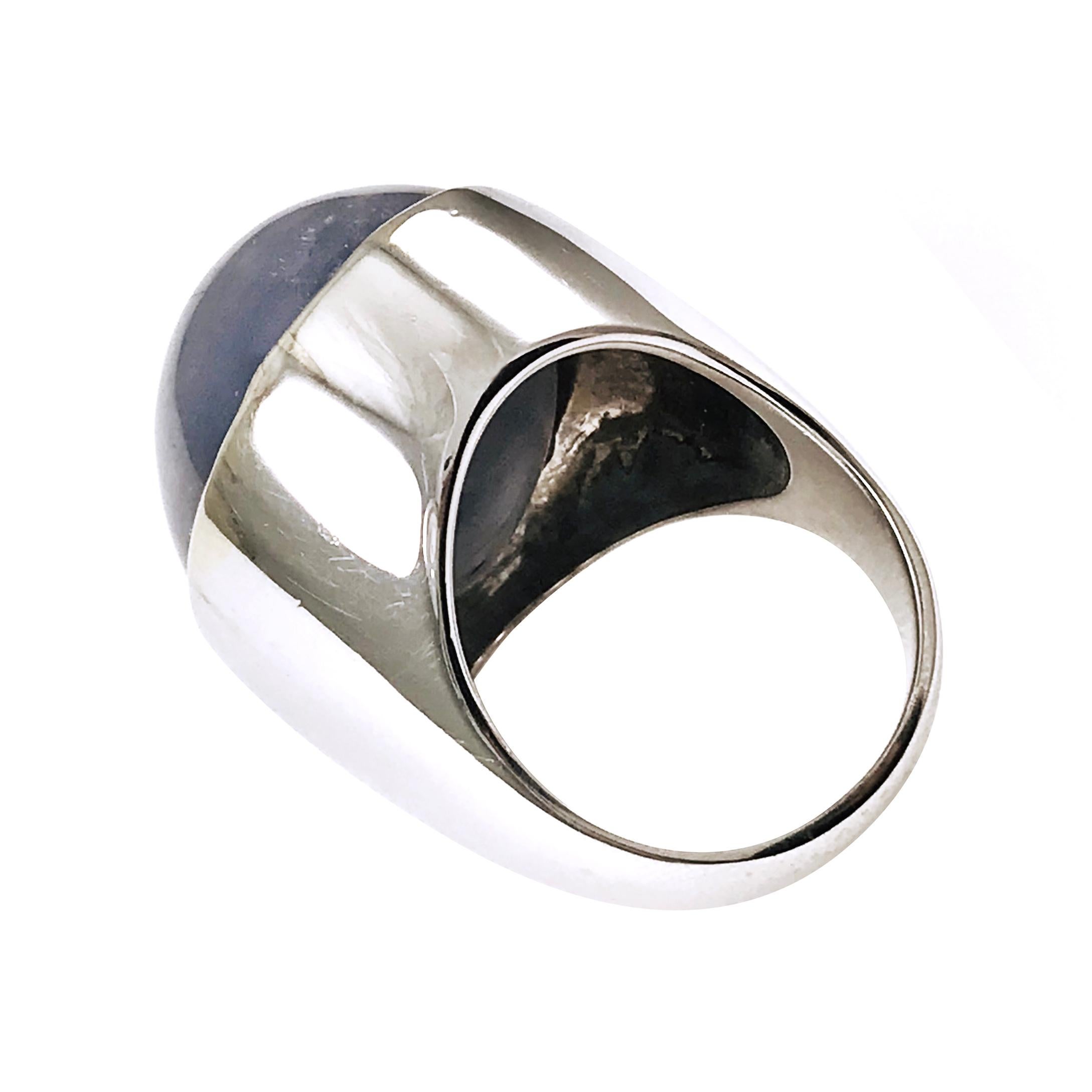 Oval Cut Gentleman's Star Sapphire Ring, AIG Certified