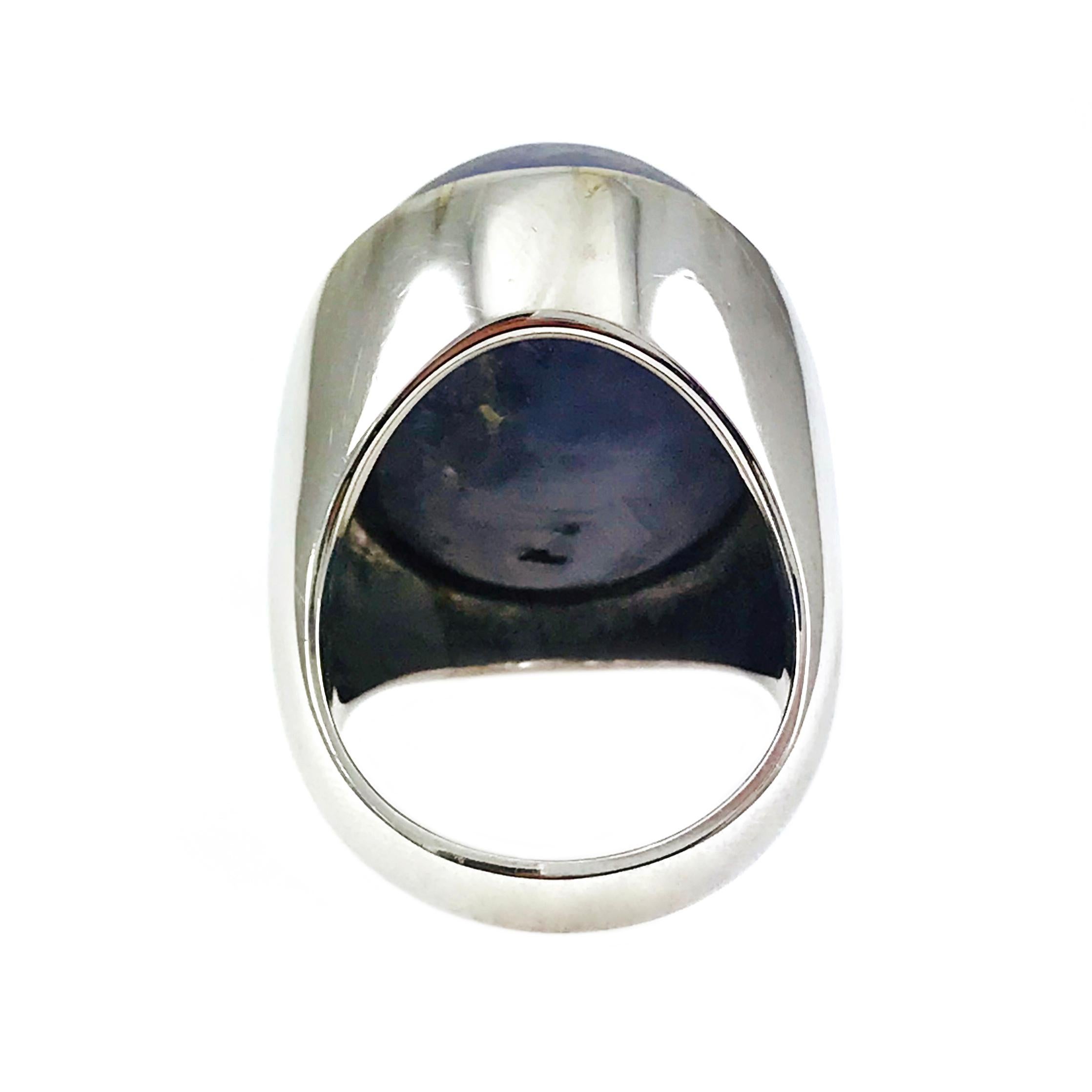 Gentleman's Star Sapphire Ring, AIG Certified In Good Condition In Palm Desert, CA