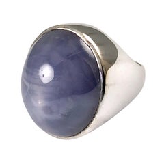 Retro Gentleman's Star Sapphire Ring, AIG Certified