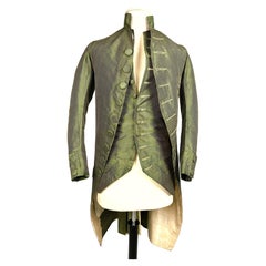 Manteau et gilet en taffetas pour homme, miniature jaune-vert – France, vers 1785