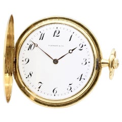 Gentleman's Tiffany 18 Karat Yellow Gold Full Hunter Slimline Pocket Watch