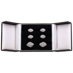 Gentleman's White Gold, Black Diamond and Colorless Diamond Dress Set