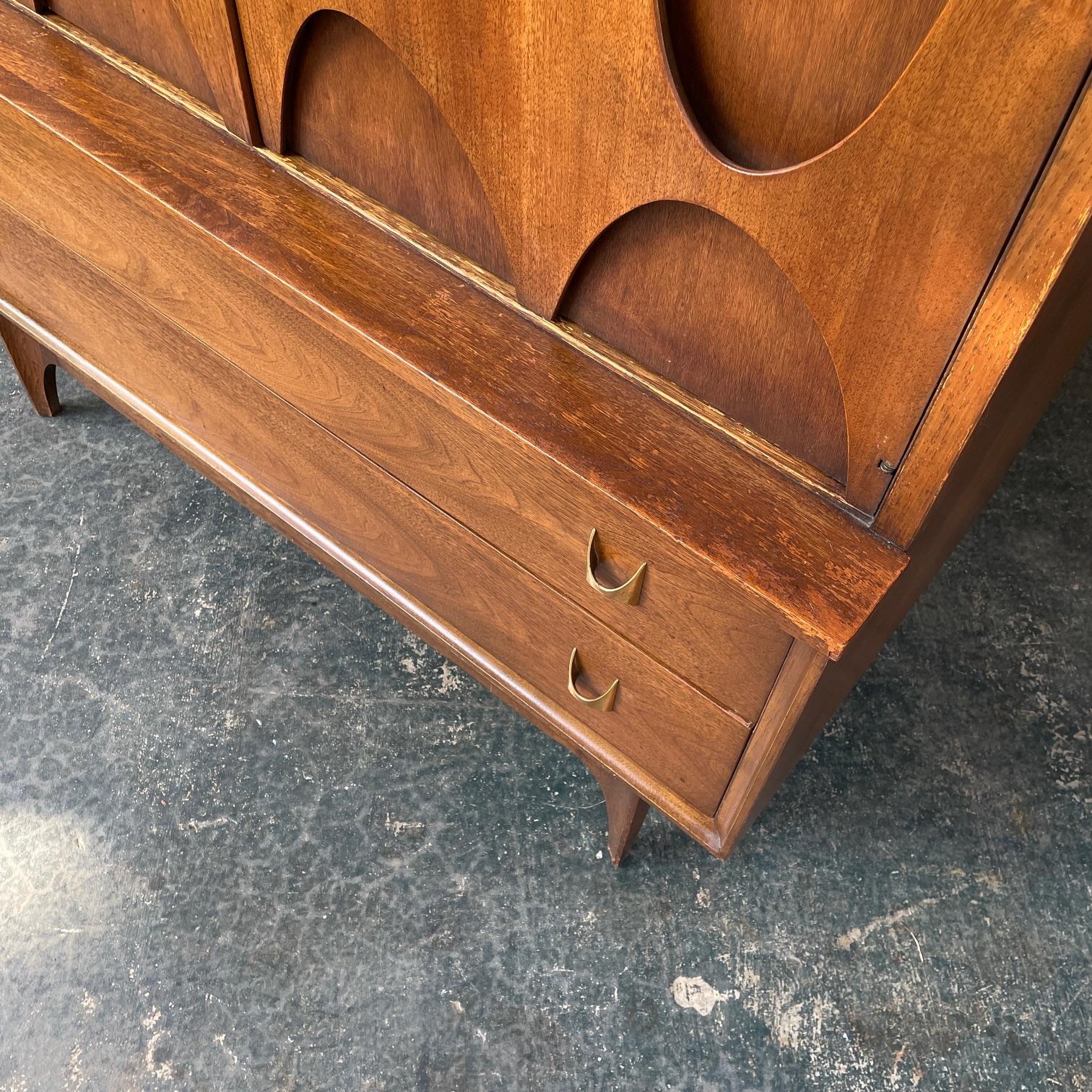 Wood Gentlemen Bachelor Cabinet Broyhill Brasilia Dresser 1960s Mid-Century Armoire