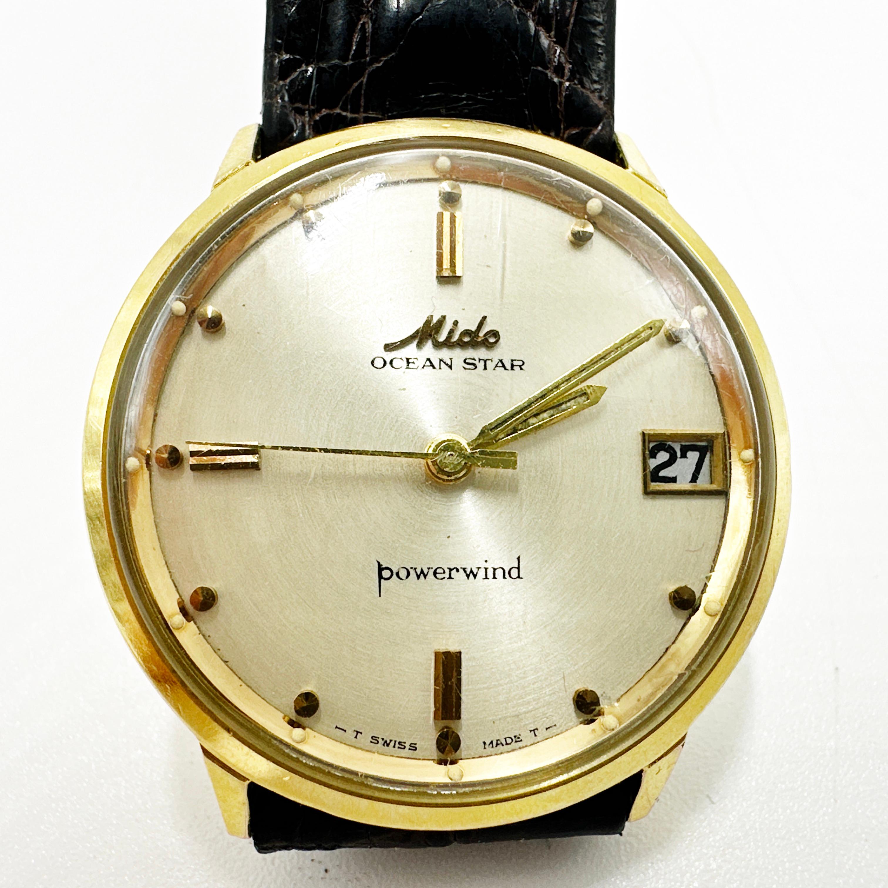 Gentlemen's 1960s MIDO Ocean Star Powerwind Vintage Swiss Automatic Watch. For Sale 2