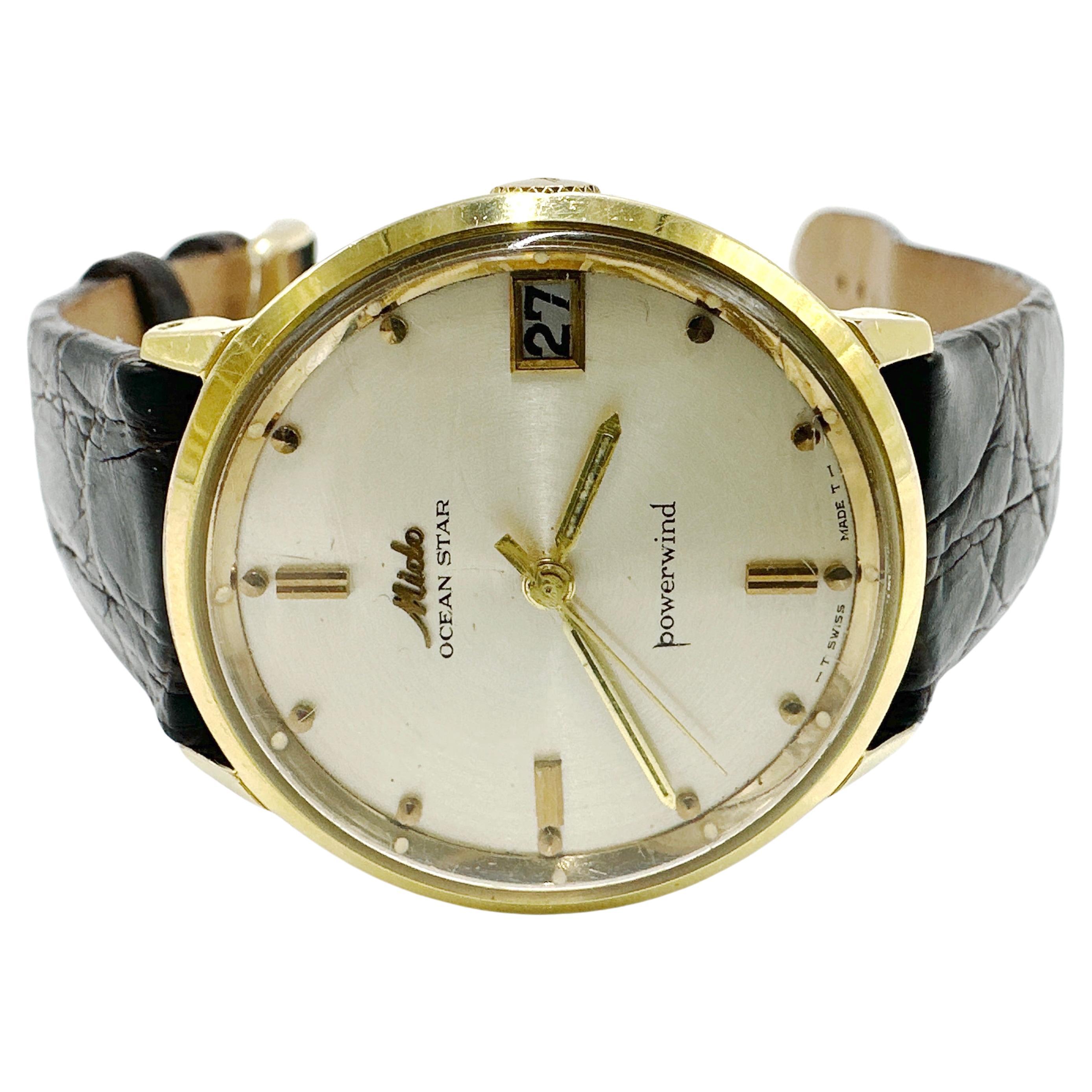 Gentlemen's 1960s MIDO Ocean Star Powerwind Vintage Swiss Automatic Watch. For Sale