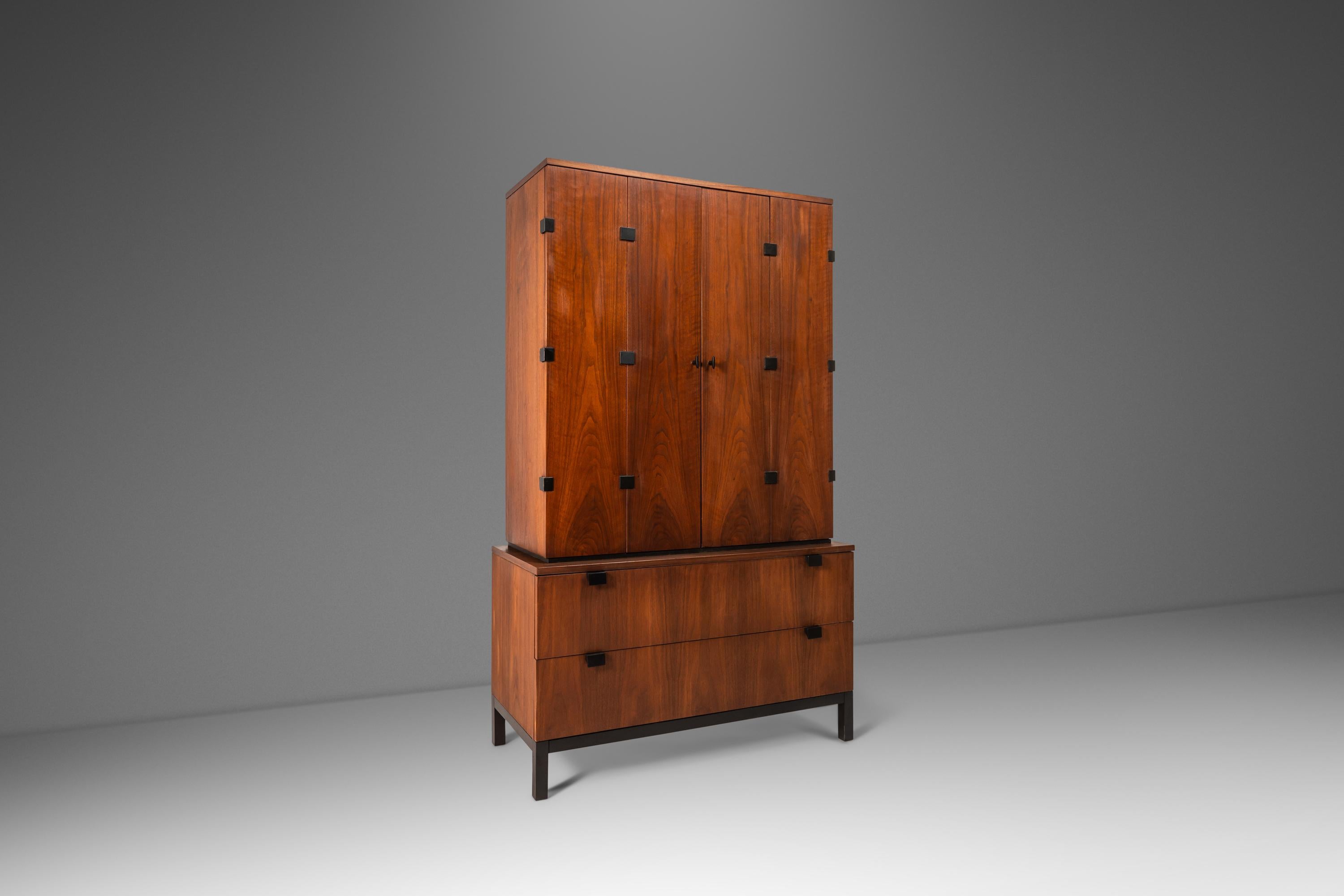 Wood Gentlemen's Chest / Dresser in Walnut by Milo Baughman for Directional, c. 1960s