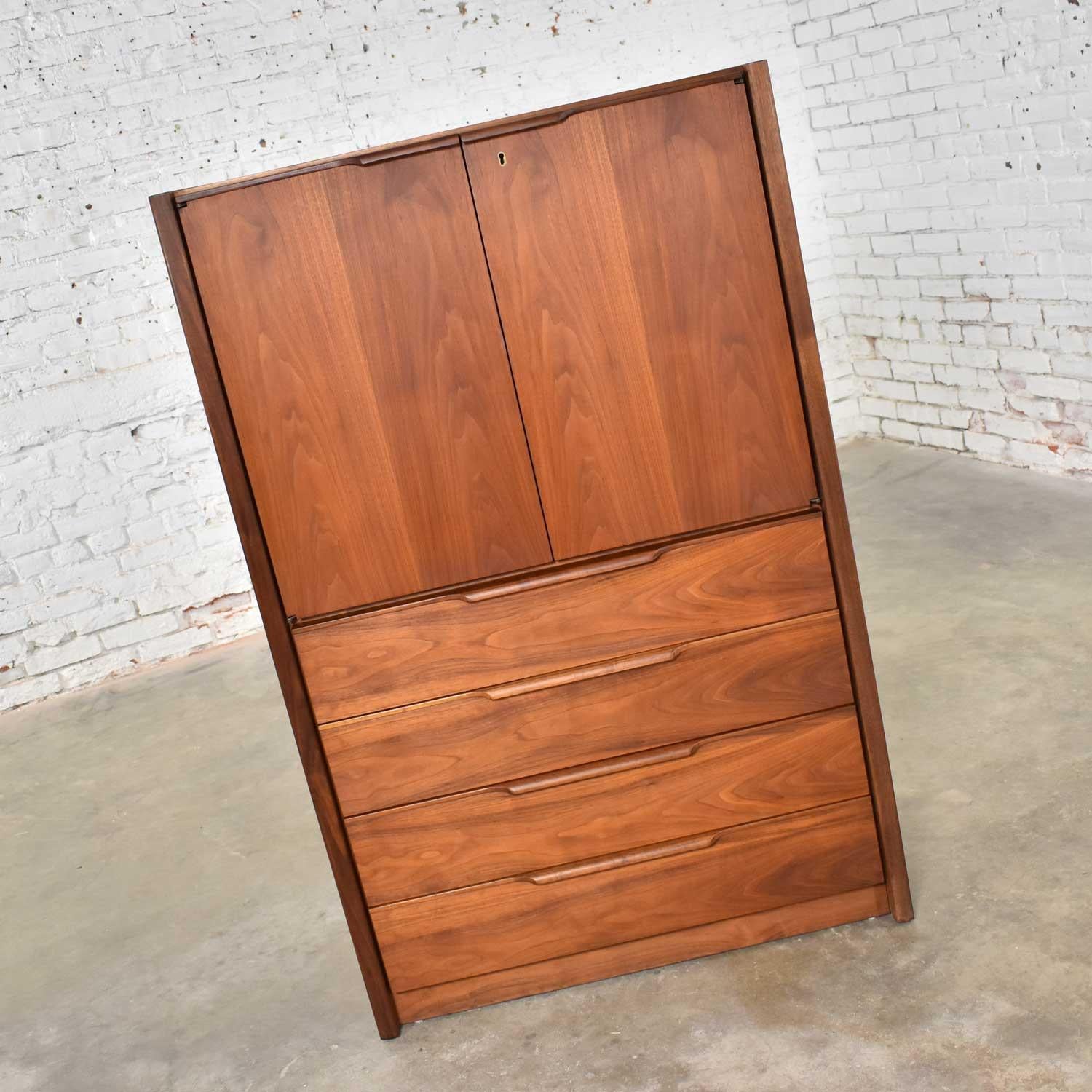 American Gentlemen’s Chest Scandinavian Modern Style in Walnut by Barzilay Furniture