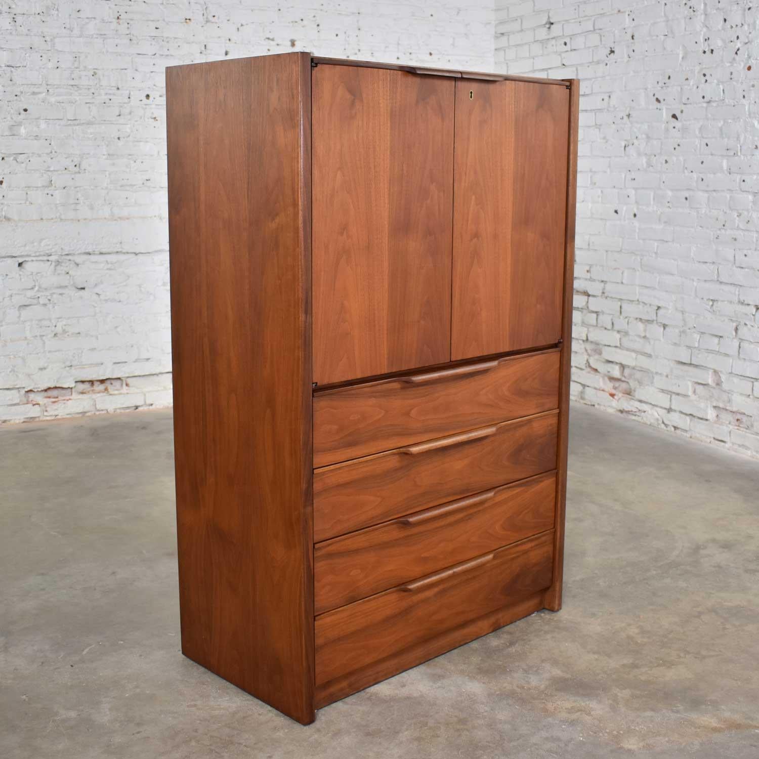 20th Century Gentlemen’s Chest Scandinavian Modern Style in Walnut by Barzilay Furniture