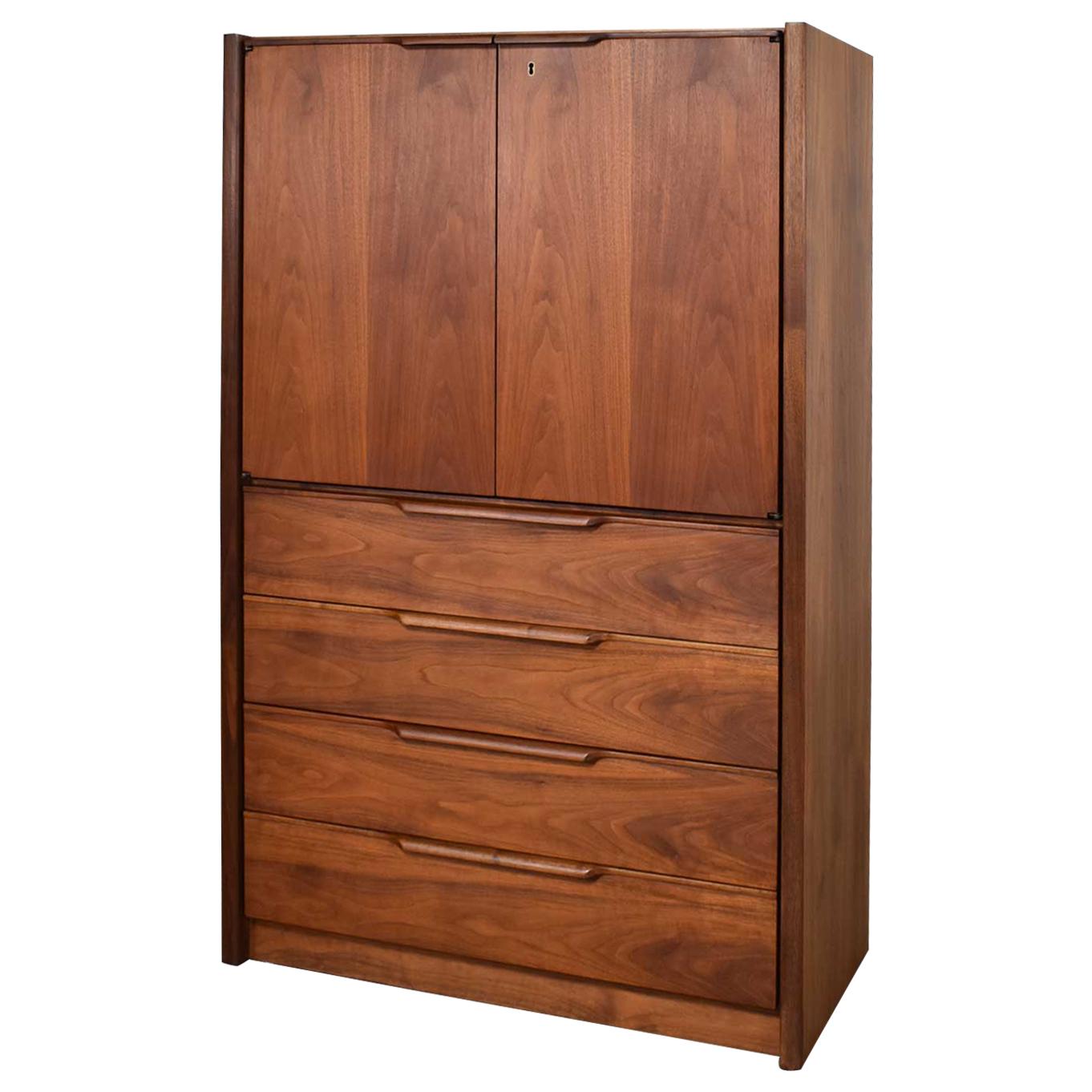 Gentlemen’s Chest Scandinavian Modern Style in Walnut by Barzilay Furniture