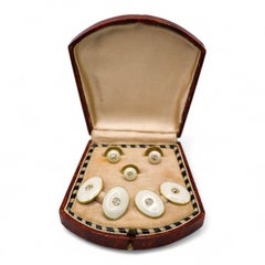 Juego de diamantes, esmalte y oro para caballero, circa 1920