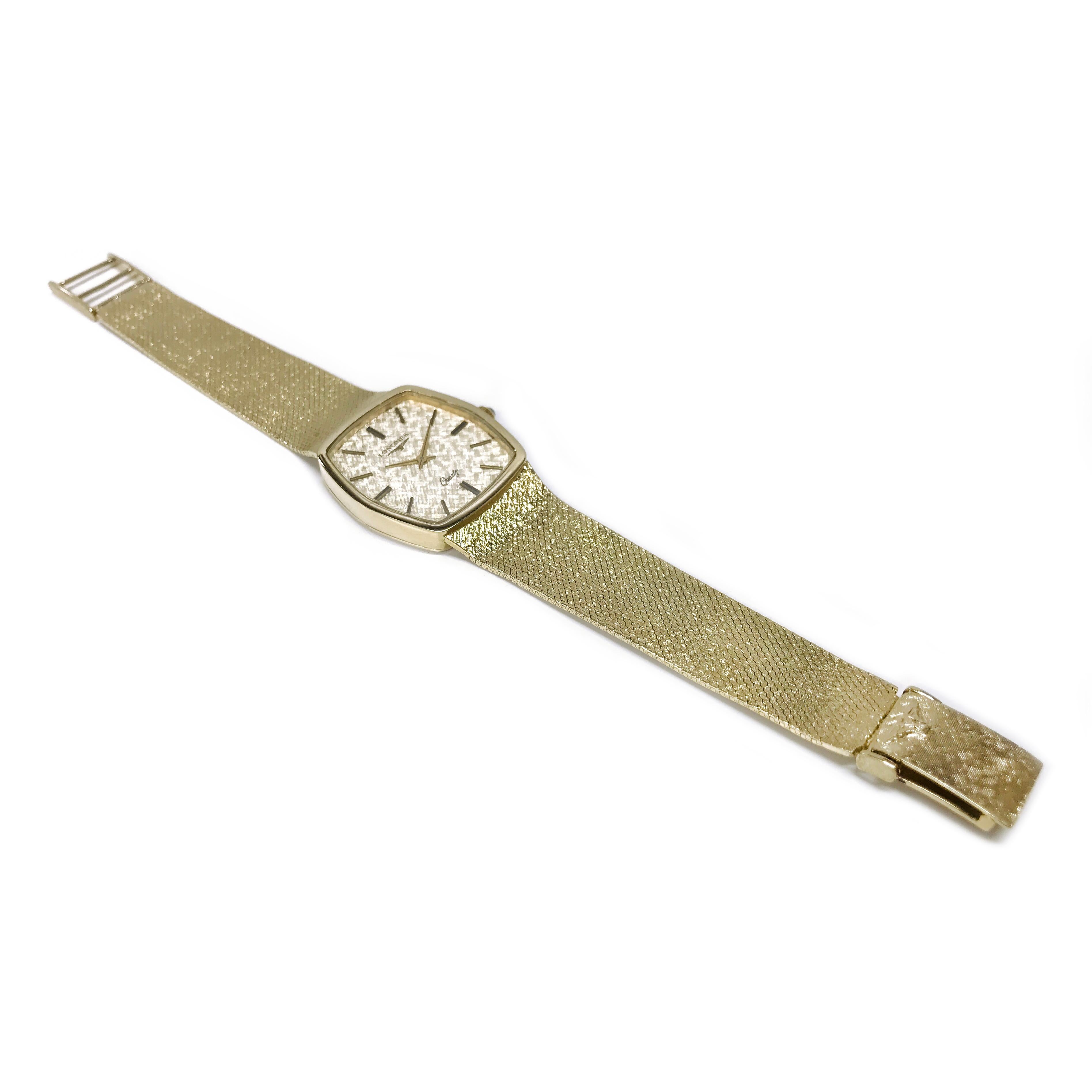 Longines Gelbgold-Armbanduhr, ca. 1980er Jahre im Zustand „Gut“ im Angebot in Palm Desert, CA