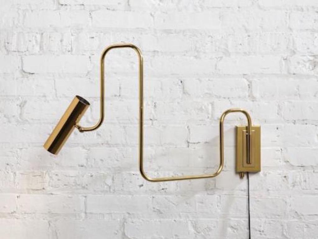 American Gentner Design Brass Pivot Wall Sconce
