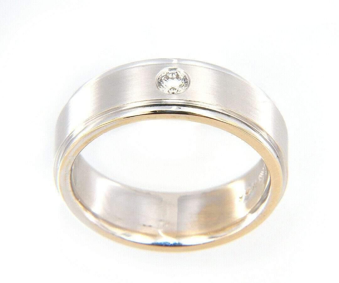 wedding band with round solitaire