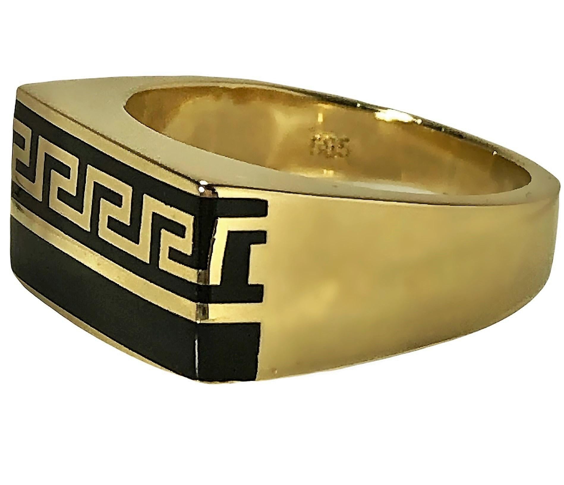 gold greek key ring