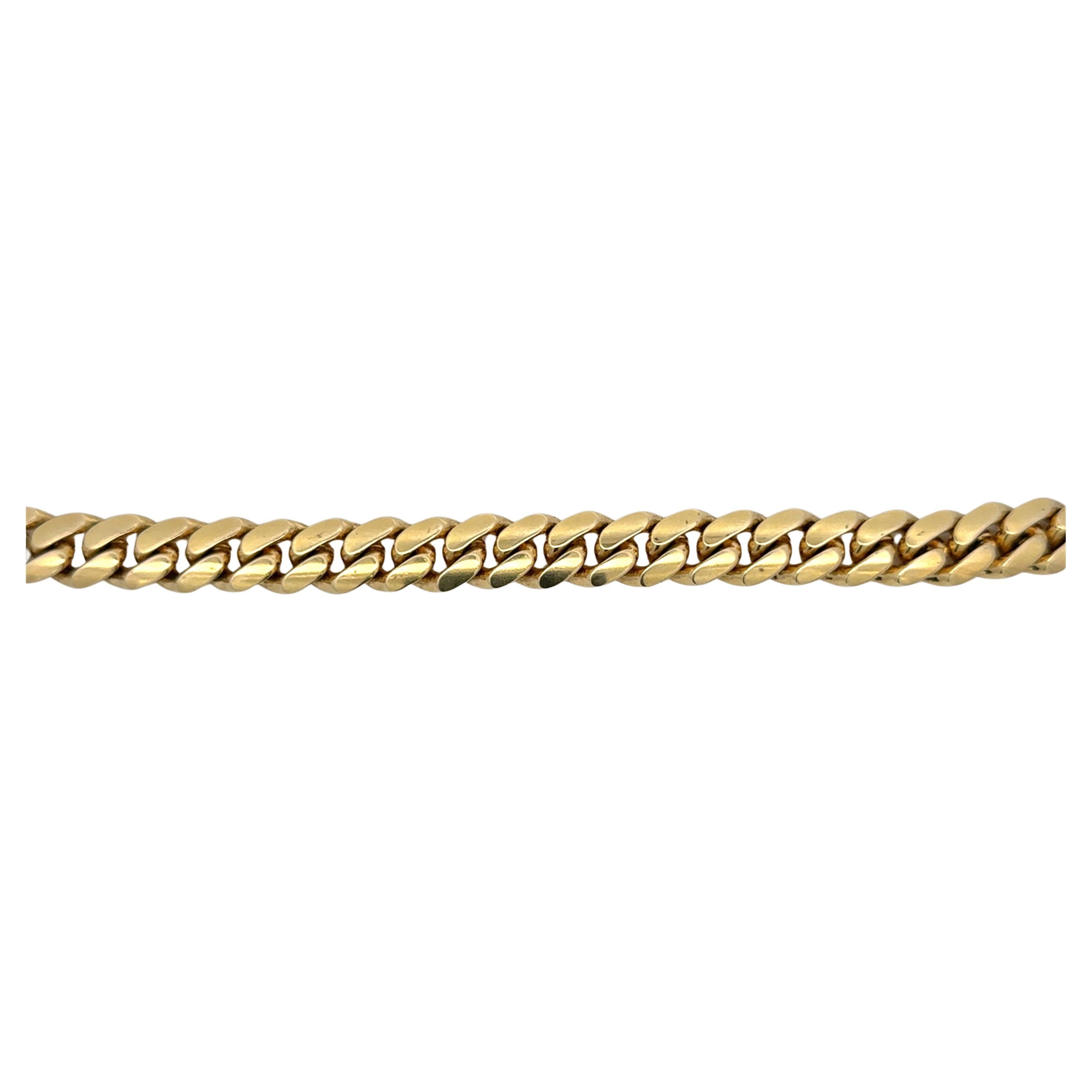 Gents Cuban Link Bracelet 61.3 Grammes 14 Karat Yellow Gold 8.13 Inches Pour femmes en vente