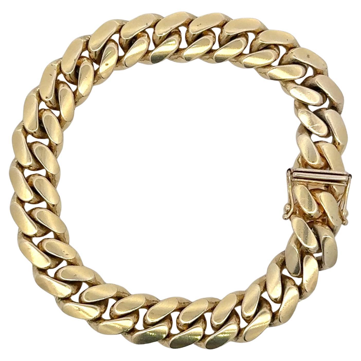 Gents Cuban Link Bracelet 61.3 Grammes 14 Karat Yellow Gold 8.13 Inches en vente 1