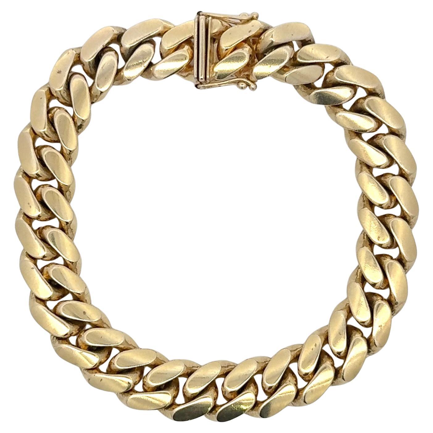 Kubanisches Gents Gliederarmband 61.3 Gramm 14 Karat Gelbgold 8,13 Zoll
