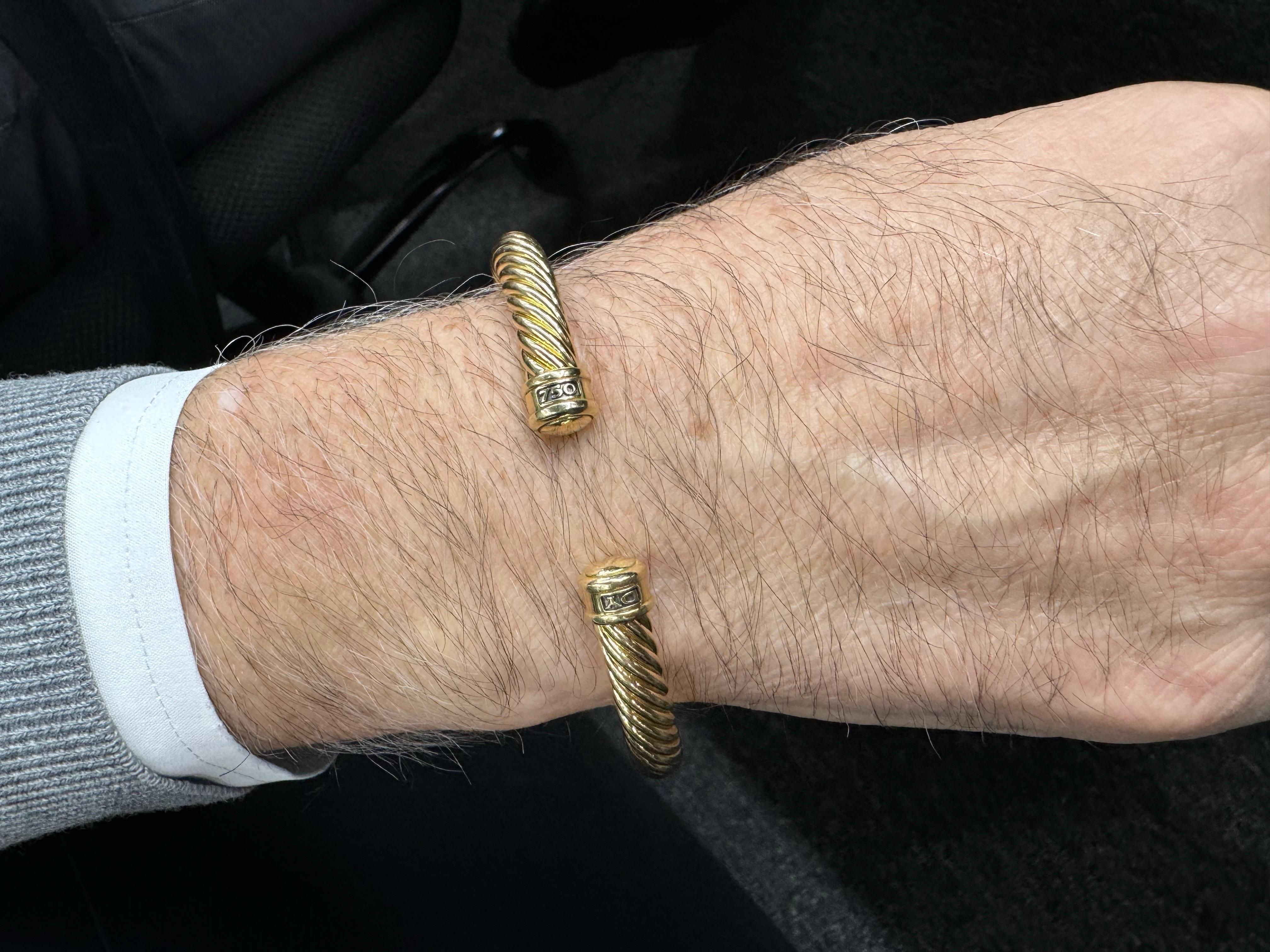 David Yurman, manchette câble en or jaune 18 carats 7 mm 23,1 grammes en vente 2