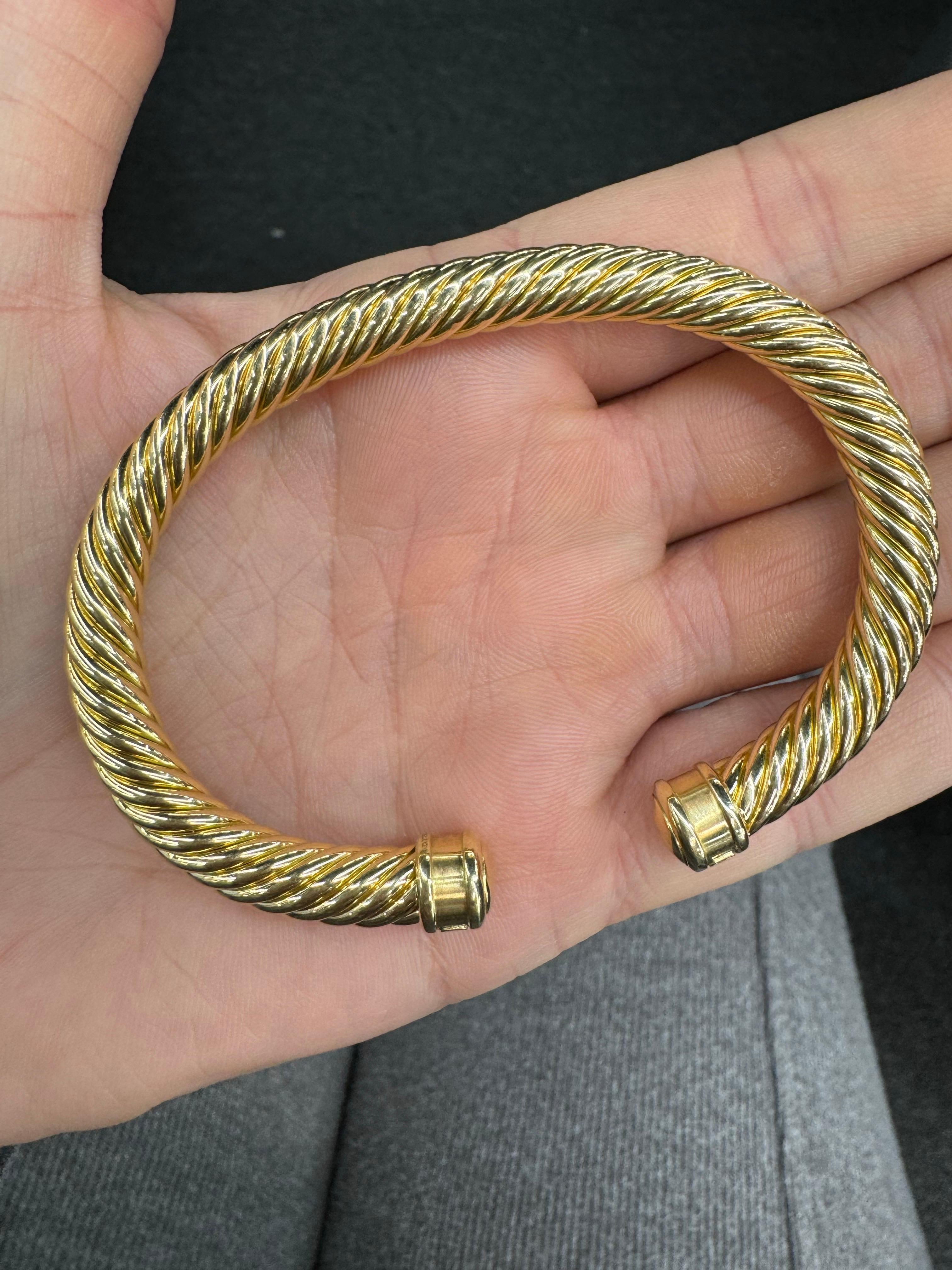 David Yurman, manchette câble en or jaune 18 carats 7 mm 23,1 grammes en vente 3