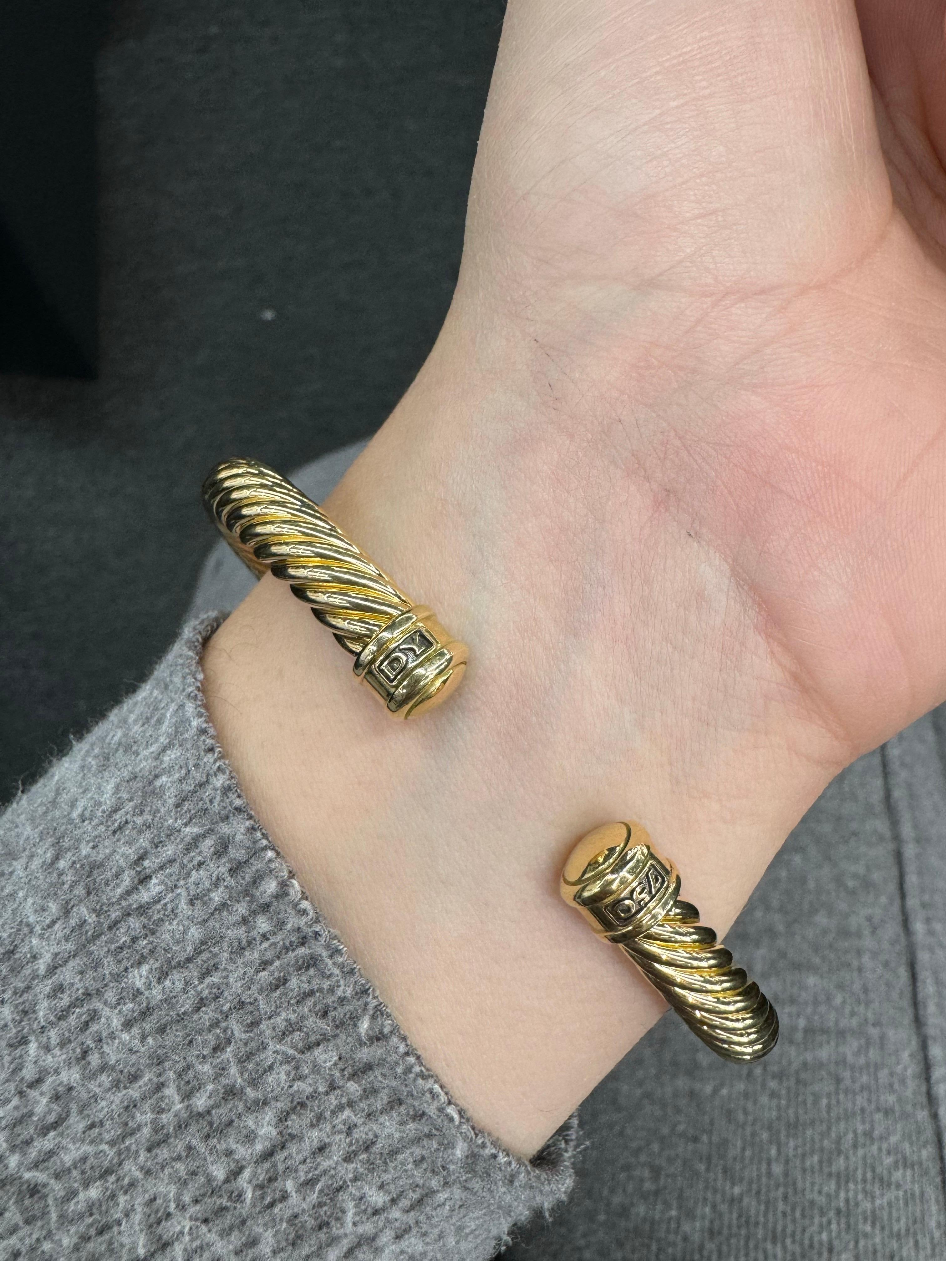 David Yurman, manchette câble en or jaune 18 carats 7 mm 23,1 grammes en vente 4