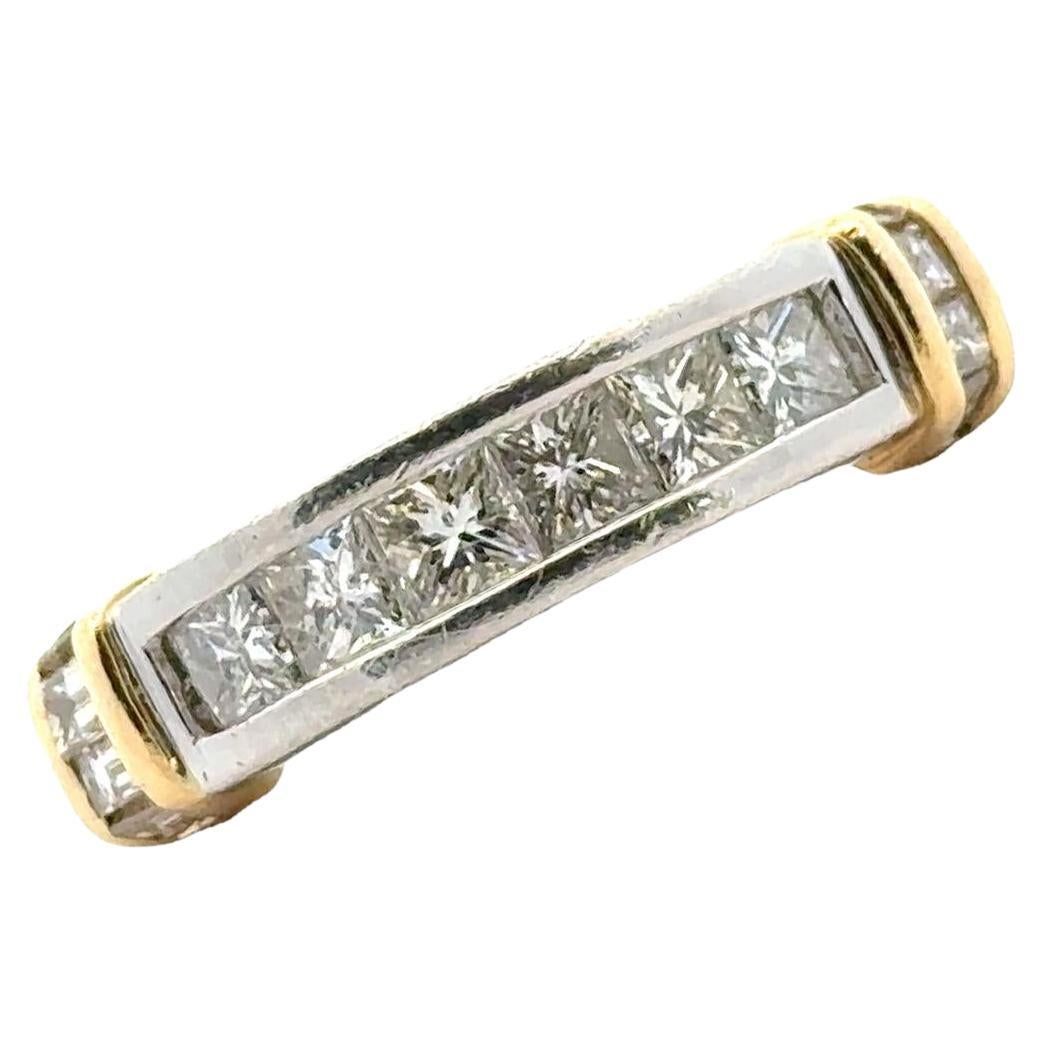 Gents Diamond Platinum 18 Karat Yellow Gold Wedding Anniversary Band Ring